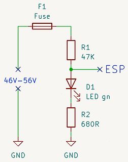 Schaltplan einer LED-Anzeige mit Sicherung