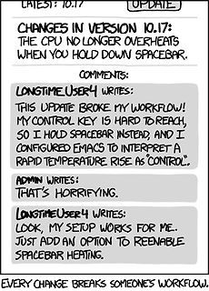 Comic über Software-Update und Workflow