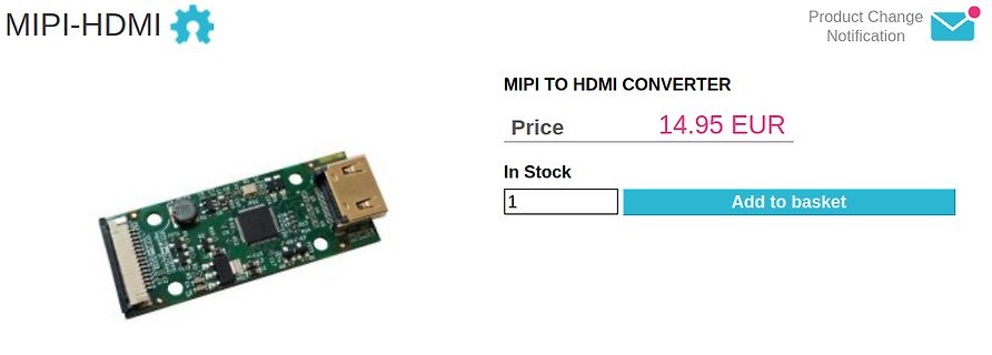 Webseite eines MIPI zu HDMI Konverters