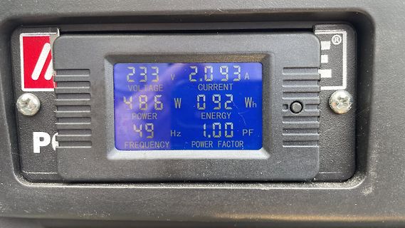 Display eines Leistungsmessgeräts