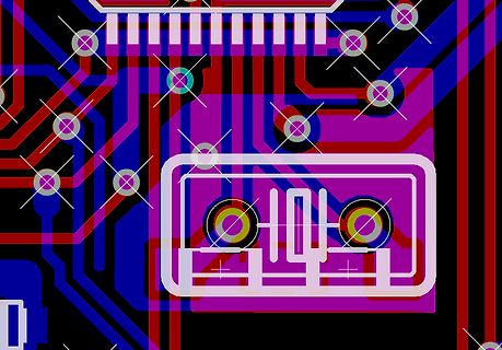 Grafische Kombination aus Leiterplattenlayout und Kassette