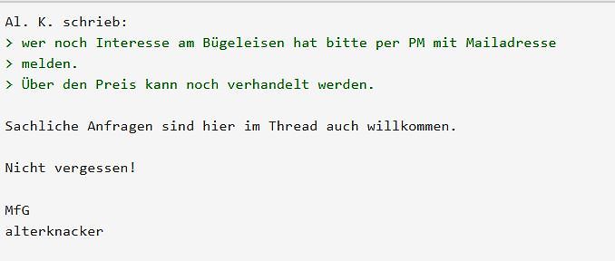 Textauszug aus einem Internetforum