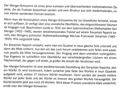 Text über den Menger-Schwamm und Sierpiński-Teppich