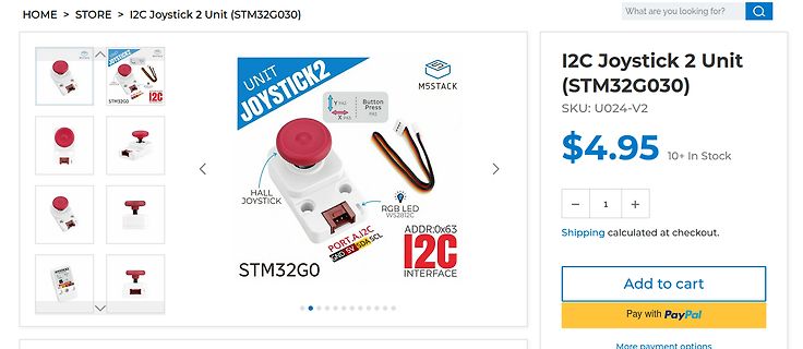 I2C Joystick 2 Unit STM32G030 Produktseite