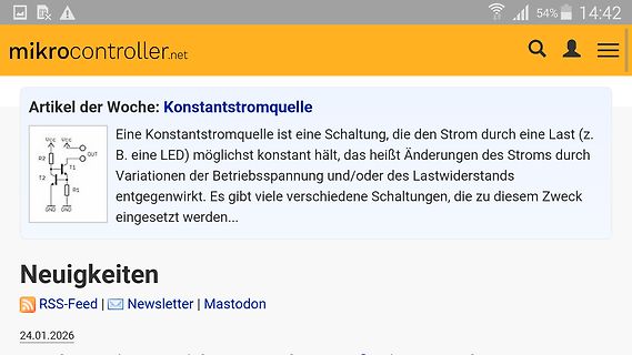 Website-Screenshot von mikrocontroller.net