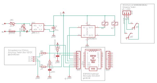 Schaltplan mit ESP32 und Relaismodul