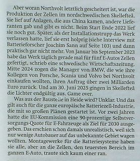 Foto eines Zeitungsartikels über Northvolt