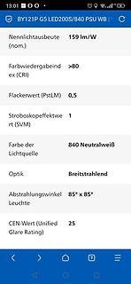 Technische Daten einer LED-Leuchtmittel-Spezifikation