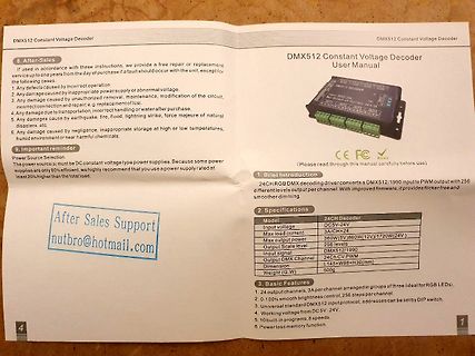 Bedienungsanleitung eines DMX512 Constant Voltage Decoders