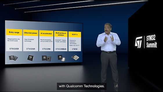 Präsentation STM32 Summit mit STMicroelectronics Produkten