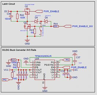 Schaltplan Latch Circuit und DC/DC Buck Converter