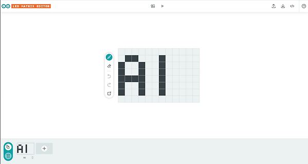 LED Matrix Editor Software mit Text 'AI'