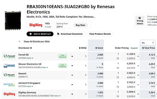 Preisvergleich für Renesas MOSFET RBA300N10EANS-3UA02#GB0