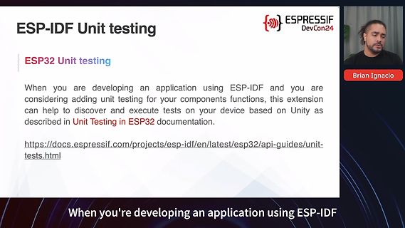 Präsentationsfolie zu ESP-IDF Unit Testing