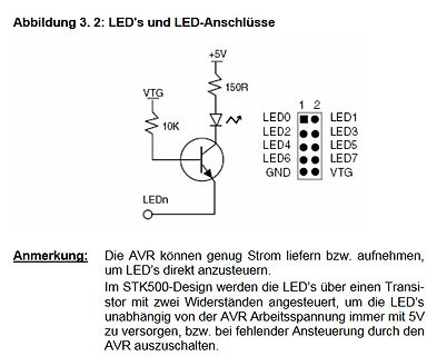 Schaltplan einer LED-Ansteuerung mit Transistor