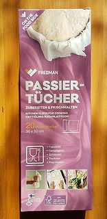 Verpackung von Fredman Passiertüchern