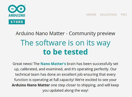 Ankündigung zum Arduino Nano Matter Software-Status
