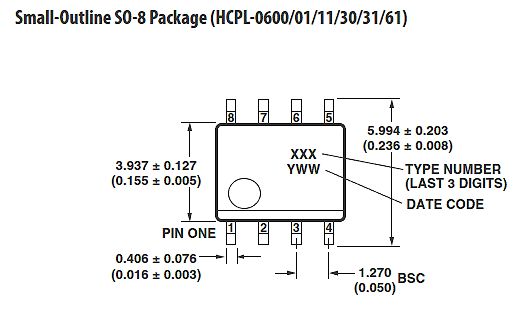 Datenblatt Zeichnung Small-Outline SO-8 Package