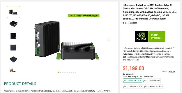 reComputer Industrial J4012 Fanless Edge AI Device