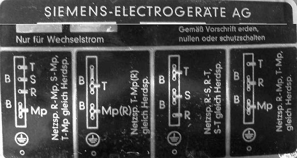 Anschlussdiagramm für Siemens-Elektrogeräte