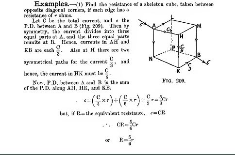 Mathematische Herleitung des Widerstands eines Skelettwürfels