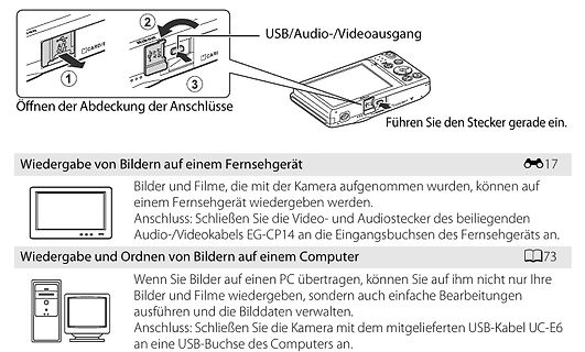 Ausschnitt einer Bedienungsanleitung für eine Kamera