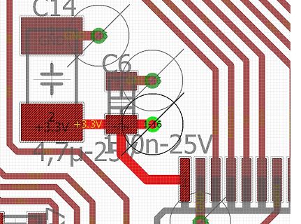 Ausschnitt eines PCB-Layouts