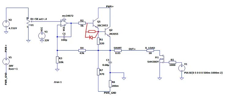 Schaltplan einer Transistor-Treiberstufe