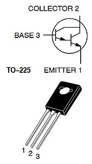 Schaltplan und Gehäusezeichnung eines Transistors