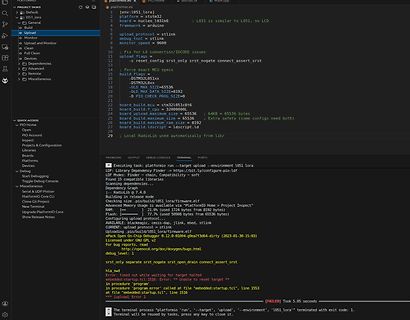 PlatformIO Terminal Fehlermeldung beim Upload