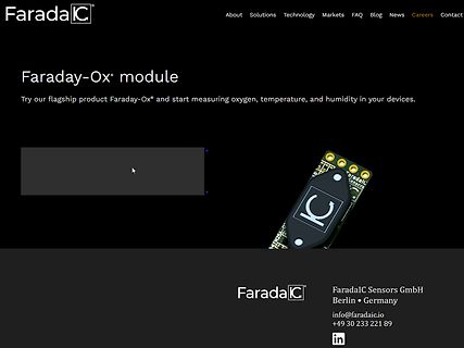 Website von FaradayIC mit Produktvorstellung
