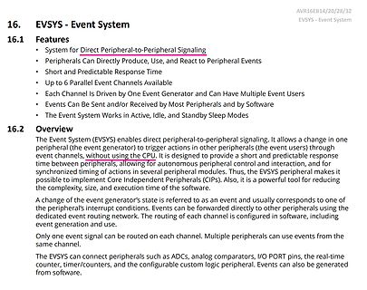 Textauszug aus einem Datenblatt zum EVSYS Event System