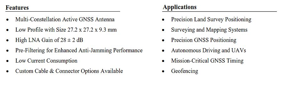 Produktfeatures und Anwendungen einer GNSS-Antenne