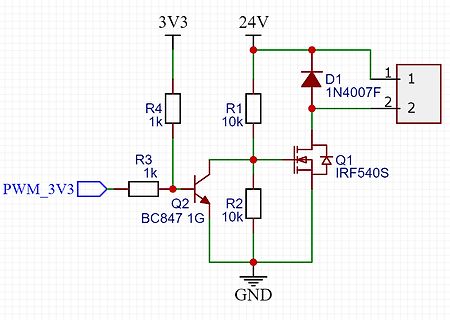 Schaltplan einer MOSFET-Treiberstufe