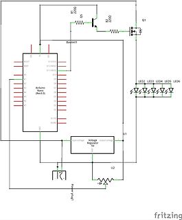 Schaltplan mit Arduino Nano und LED-Ansteuerung