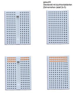 Vier verschiedene Breadboards