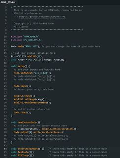 C++ Quellcode für ADXL355 Beschleunigungssensor