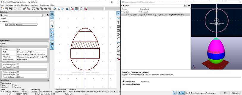 Softwareansicht eines Footprint-Editors für ein Symbol