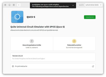Fehlermeldung bei der Installation von Qucs-S
