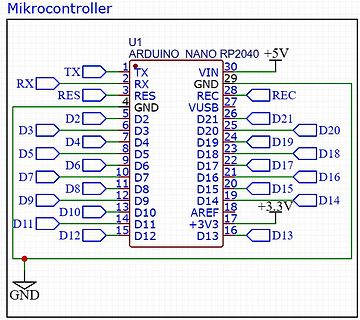 Pinbelegung Arduino Nano RP2040