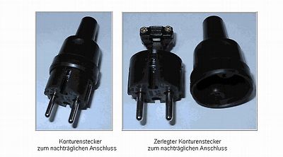 Konturenstecker zum nachträglichen Anschluss