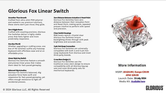 Produktinformationen zu Glorious Fox Linear Switches