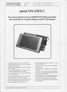Datenblatt der miniCON-535/LC Entwicklungsplatine