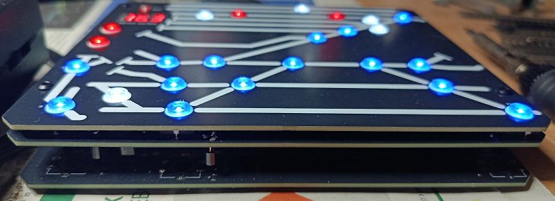 Leuchtende LEDs auf einer Leiterplatte
