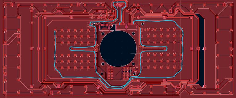 CAD-Ansicht eines Leiterplatten-Layouts