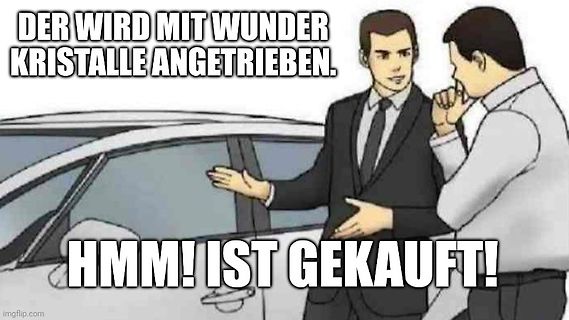 Meme mit zwei Männern und einem Auto