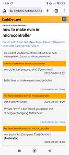 Screenshot eines Forenthreads auf EmbDev.net