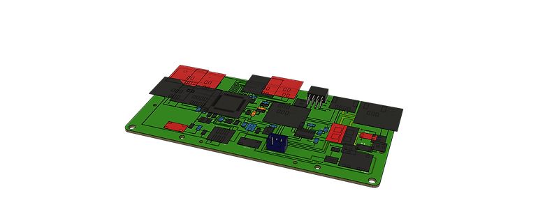 3D-CAD-Ansicht einer Leiterplatte