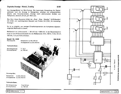 Produktseite eines digitalen Anzeige-Moduls