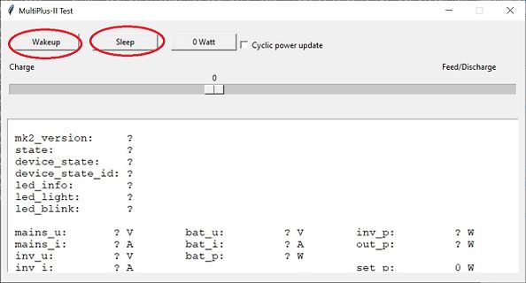 Software-Interface eines MultiPlus-II Geräts